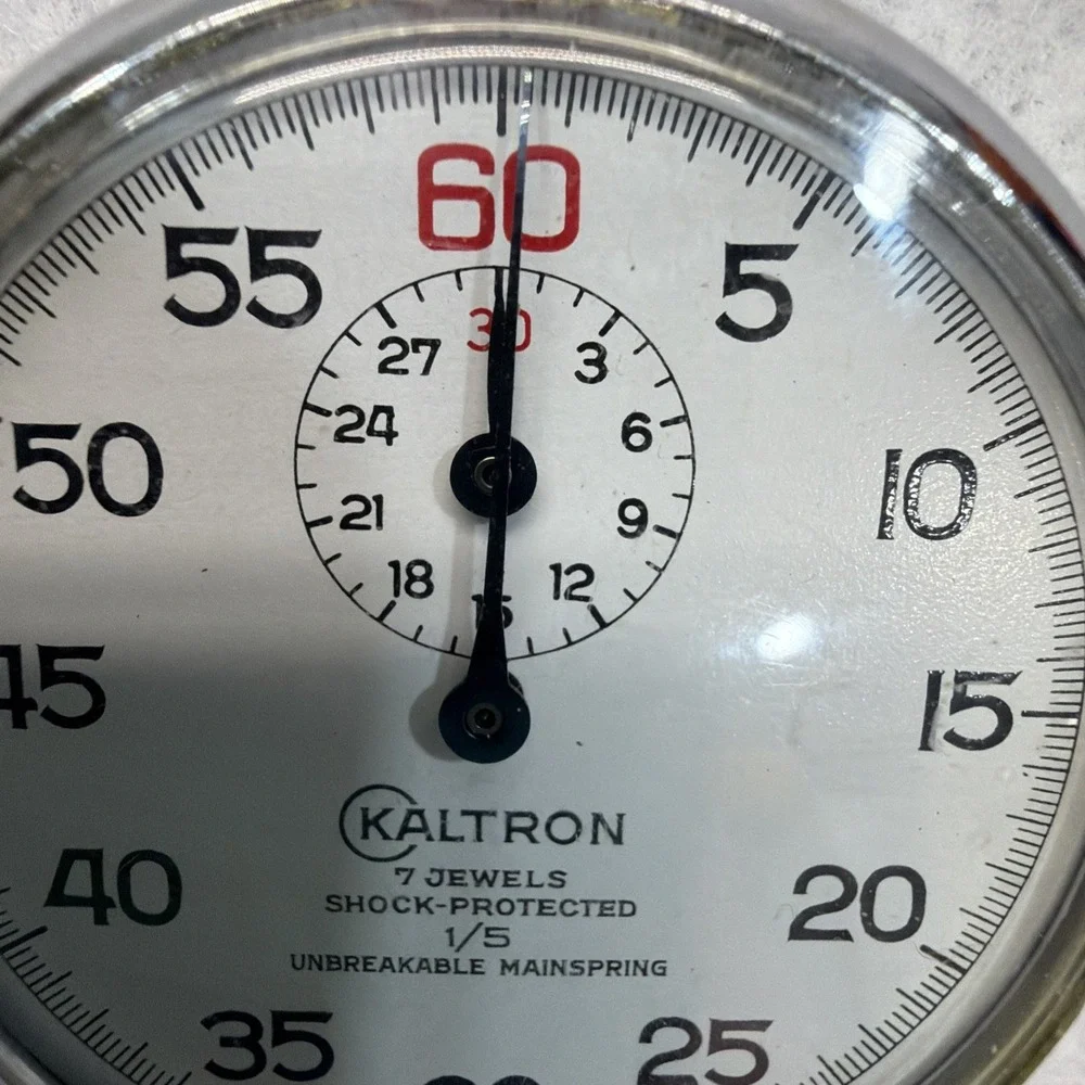 Vintage Kaltron Mechanical Stopwatch,‎ Shock Protected, Swiss Made, Works W/box